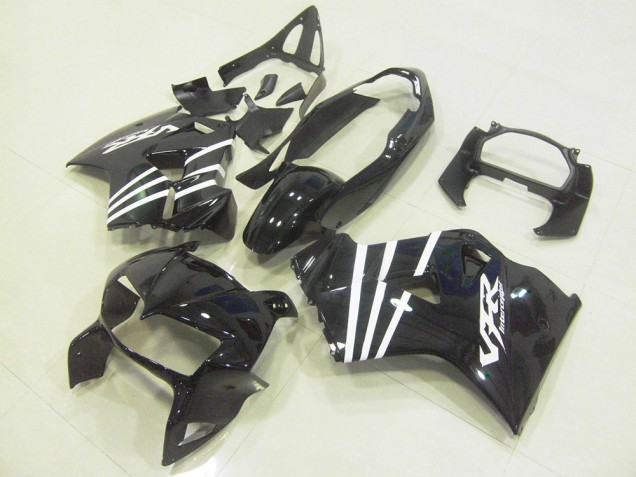 ABS 1998-2001 Black White Stripe Honda VFR800 Motorcycle Fairings Kit UK