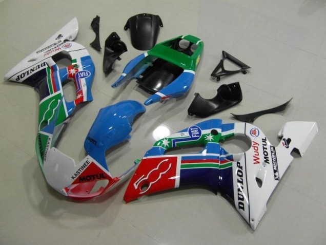 ABS 1998-2002 Blue White Green Red Wudy Motul Dunlop Yamaha YZF R6 Bike Fairings UK