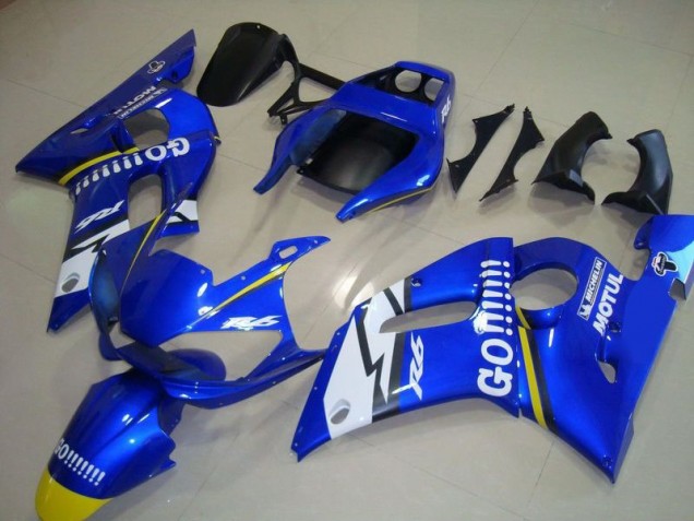 ABS 1998-2002 Blue Go Motul Yamaha YZF R6 Motorbike Fairing Kits UK