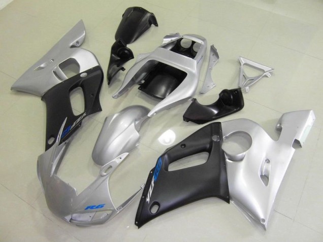 ABS 1998-2002 Black Silver Yamaha YZF R6 Motorcycle Fairings Kit UK