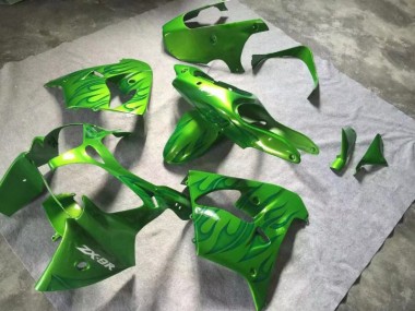 ABS 2000-2001 Green Green Flame Kawasaki ZX9R Replacement Fairings UK