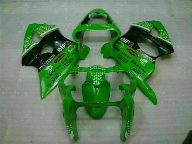 ABS 2000-2002 Green Black Kawasaki ZX6R Motor Bike Fairings UK