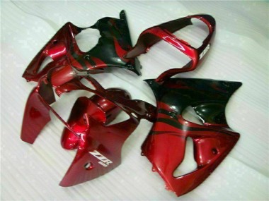 ABS 2000-2002 Red Black Kawasaki ZX6R Bike Fairing Kit UK