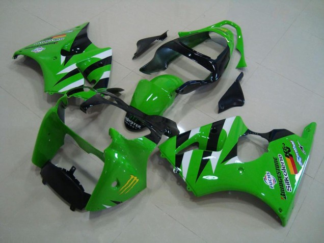 ABS 2000-2002 Green Black Kawasaki ZX6R Motor Fairings UK