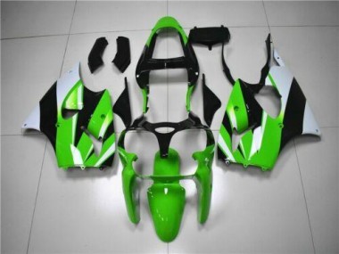 ABS 2000-2002 Green White Black Kawasaki ZX6R Bike Fairing Kit UK