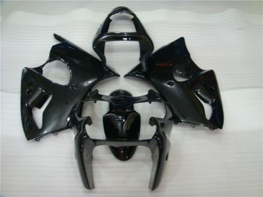 ABS 2000-2002 Glossy Black Kawasaki ZX6R Motorbike Fairing Kits UK