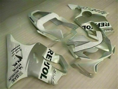 ABS 2001-2003 White Silver Honda CBR600 F4i Motorbike Fairing Kits UK