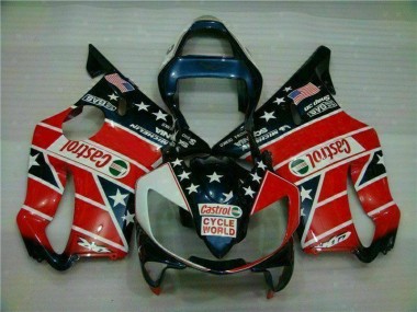 ABS 2001-2003 Red White Blue Castrol Cycle World Honda CBR600 F4i Motorcycle Fairings Kits UK