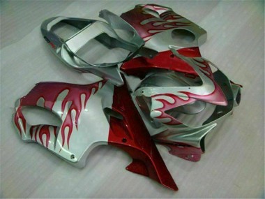 ABS 2001-2003 Red Flame Silver Honda CBR600 F4i Motorbike Fairings UK