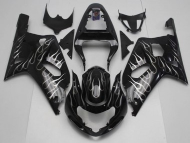 ABS 2001-2003 Black White Flame Suzuki GSXR 600/750 Motorcycle Fairing Kits UK