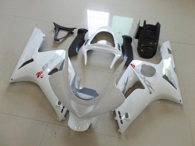 ABS 2003-2004 White with Silver Decals Kawasaki ZX6R Motorcycle Fairings UK