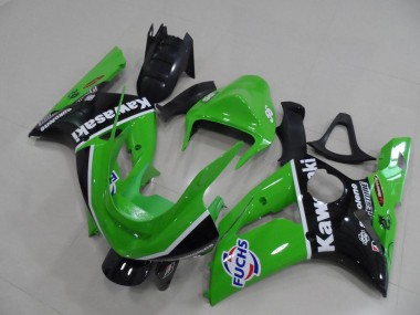 ABS 2003-2004 Green Fuchs Kawasaki ZX6R Motor Bike Fairings UK