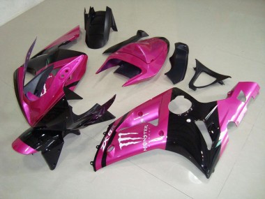 ABS 2003-2004 Pink Black Monster Kawasaki ZX6R Bike Fairing Kit UK