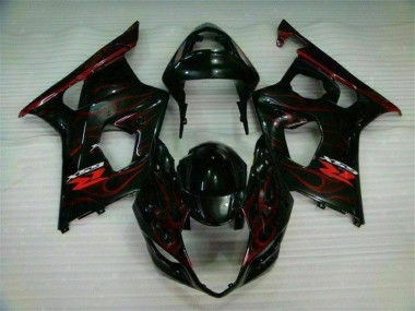 ABS 2003-2004 Red Flame Suzuki GSXR 1000 Bike Fairing Kit UK