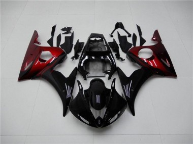 ABS 2003-2005 Black Red Yamaha YZF R6 Motorcycle Replacement Fairings UK