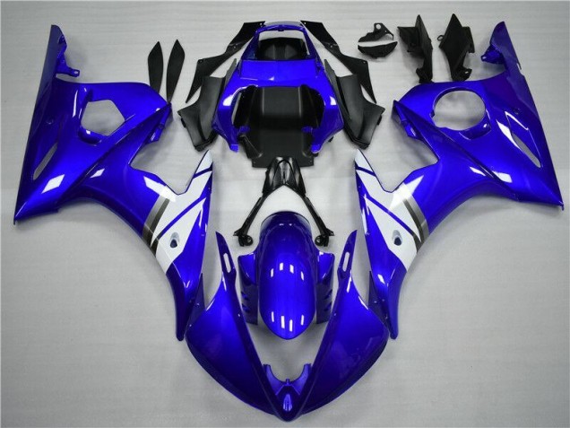 ABS 2003-2005 Blue White Yamaha YZF R6 Bike Fairings UK