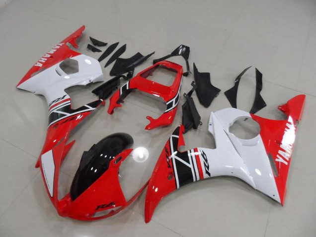 ABS 2003-2005 Red and White and Black Yamaha YZF R6 Motorcycle Fairings Kits UK