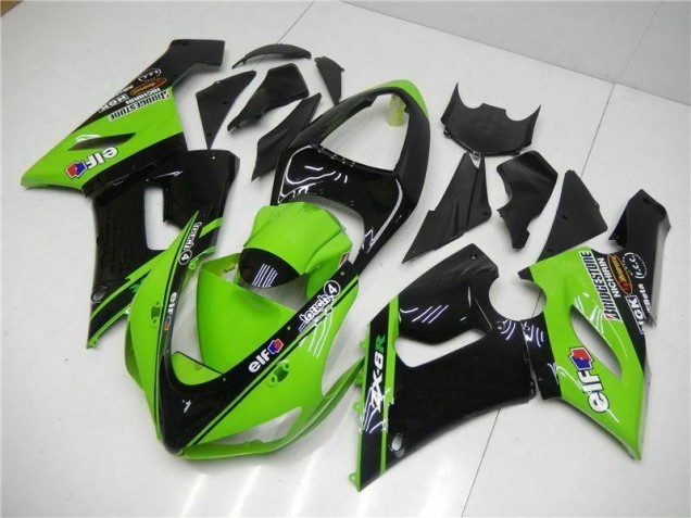 ABS 2005-2006 Green Kawasaki ZX6R Motorcycle Fairings Kit UK