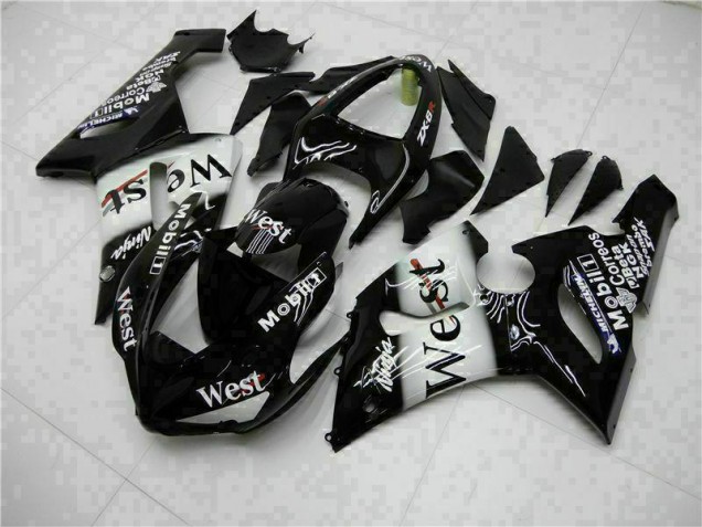 ABS 2005-2006 Black Kawasaki ZX6R Bike Fairings UK