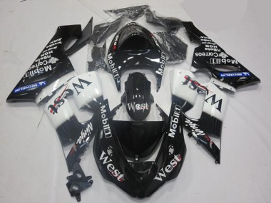 ABS 2005-2006 White Black Kawasaki ZX6R Motorcycle Fairing UK