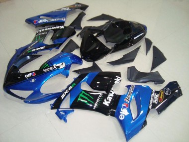 ABS 2005-2006 Blue Monster Kawasaki ZX6R Moto Fairings UK