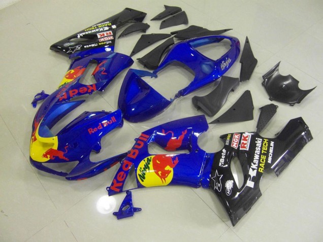 ABS 2005-2006 Blue Red Bull Kawasaki ZX6R Motorbike Fairings UK