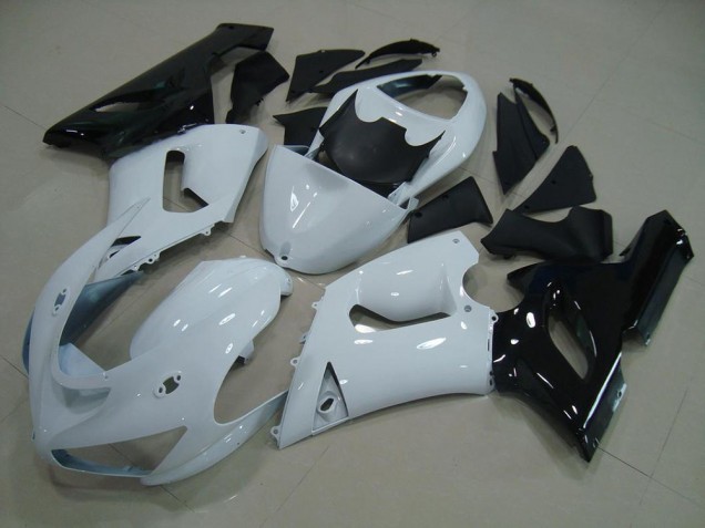 ABS 2005-2006 White Black Kawasaki ZX6R Replacement Motorcycle Fairings UK