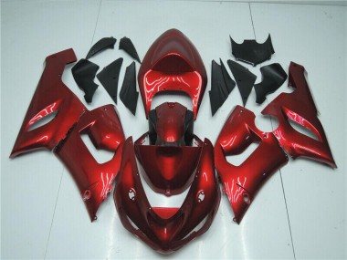 ABS 2005-2006 Candy Red Kawasaki ZX6R Motorcycle Fairing Kits UK