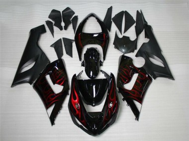 ABS 2005-2006 Red Black Kawasaki ZX6R Motor Bike Fairings UK