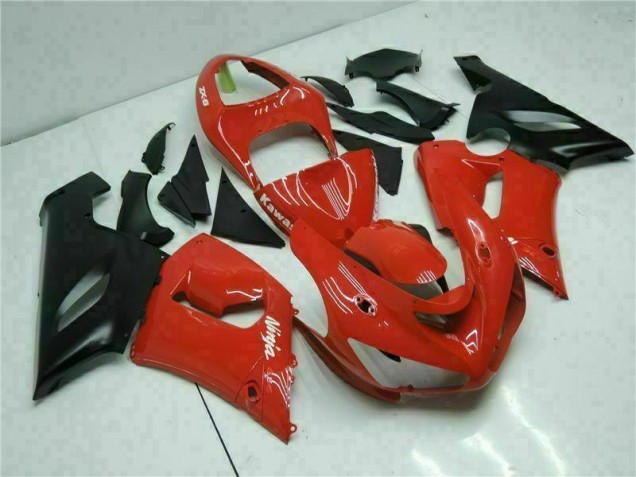 ABS 2005-2006 Red Kawasaki ZX6R Bike Fairing Kit UK