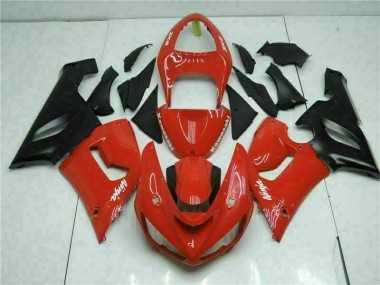 ABS 2005-2006 Red Kawasaki ZX6R Bike Fairing Kit UK