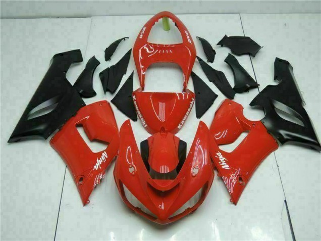 ABS 2005-2006 Red Kawasaki ZX6R Bike Fairing Kit UK