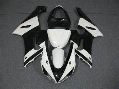 ABS 2005-2006 Black White Kawasaki ZX6R Motorcycle Replacement Fairings UK