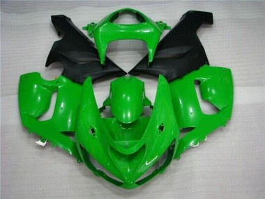 ABS 2005-2006 Green Matte Black Kawasaki ZX6R Motorcycle Fairing UK