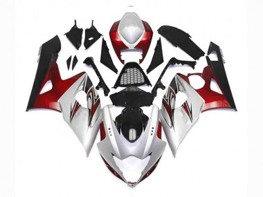 ABS 2005-2006 Silver Red Black Suzuki GSXR 1000 Bike Fairing Kit UK