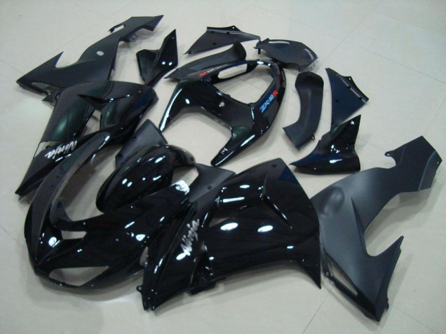 ABS 2006-2007 Glossy Black Matte Black Kawasaki ZX10R Motorcyle Fairings UK