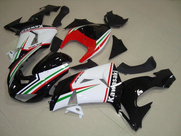 ABS 2006-2007 White and Black Kawasaki ZX10R Bike Fairing Kit UK