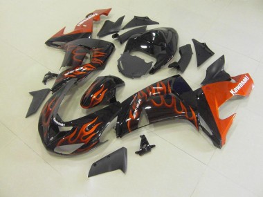 ABS 2006-2007 Orange Flame Kawasaki ZX10R Motorcyle Fairings UK