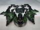 ABS 2006-2007 Black Green Flame Kawasaki ZX10R Motorcycle Fairing UK