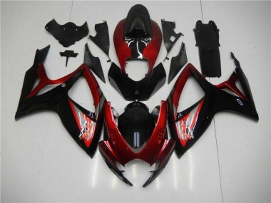 ABS 2006-2007 Red Black Suzuki GSXR 600/750 Motor Bike Fairings UK