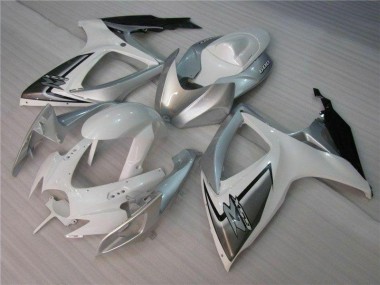 ABS 2006-2007 White Silver Suzuki GSXR 600/750 Bike Fairings UK