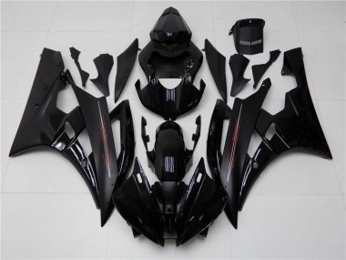 ABS 2006-2007 Glossy Matte Black Yamaha YZF R6 Motor Bike Fairings UK