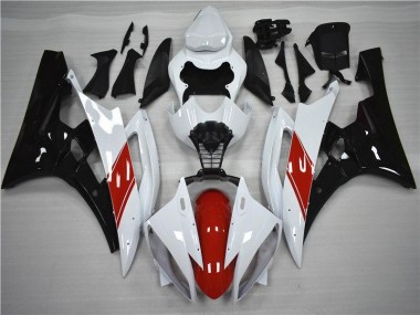 ABS 2006-2007 Red White Black Yamaha YZF R6 Moto Fairings UK