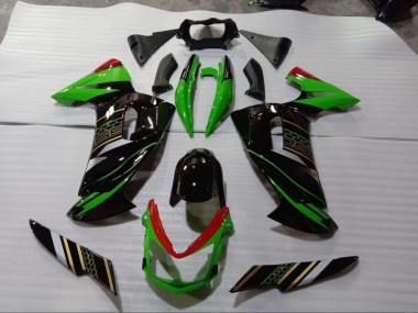 ABS 2006-2008 Green Black Kawasaki EX650 Bike Fairings UK