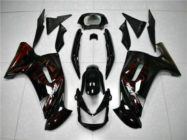 ABS 2006-2008 Red Flame Kawasaki EX650 Motorcycle Fairing UK