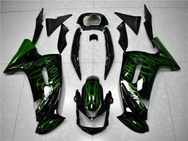 ABS 2006-2008 Green Flame Kawasaki EX650 Motorcycle Fairing Kits UK