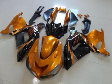 ABS 2006-2011 Brown and Black No Sticker Kawasaki ZX14R ZZR1400 Motorcycle Fairing Kits UK