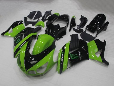 ABS 2006-2011 Green Monster Kawasaki ZX14R ZZR1400 Motorbike Fairing UK