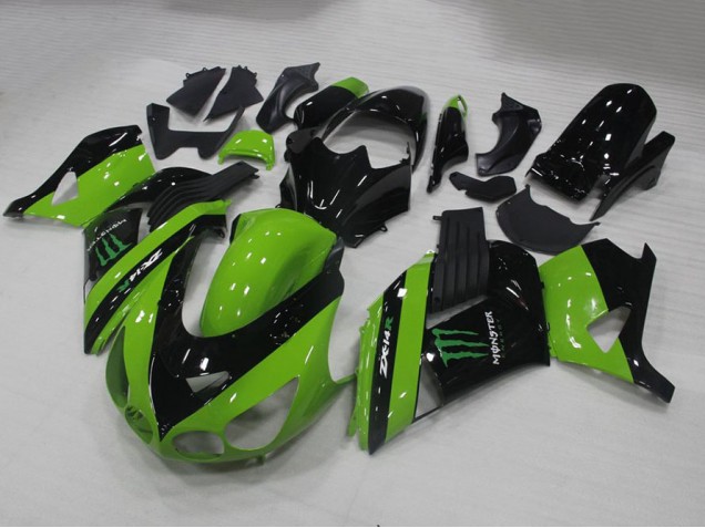 ABS 2006-2011 Green Monster Kawasaki ZX14R ZZR1400 Motorbike Fairing UK