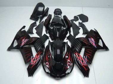 ABS 2006-2011 Red Flame Kawasaki ZX14R ZZR1400 Motorcycle Bodywork UK